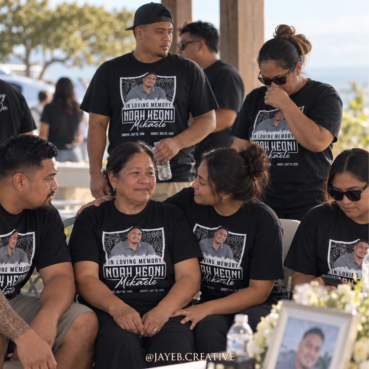 Memorial T-Shirt Design -  Black & White Tribal | For DTF Print - Canva Editable