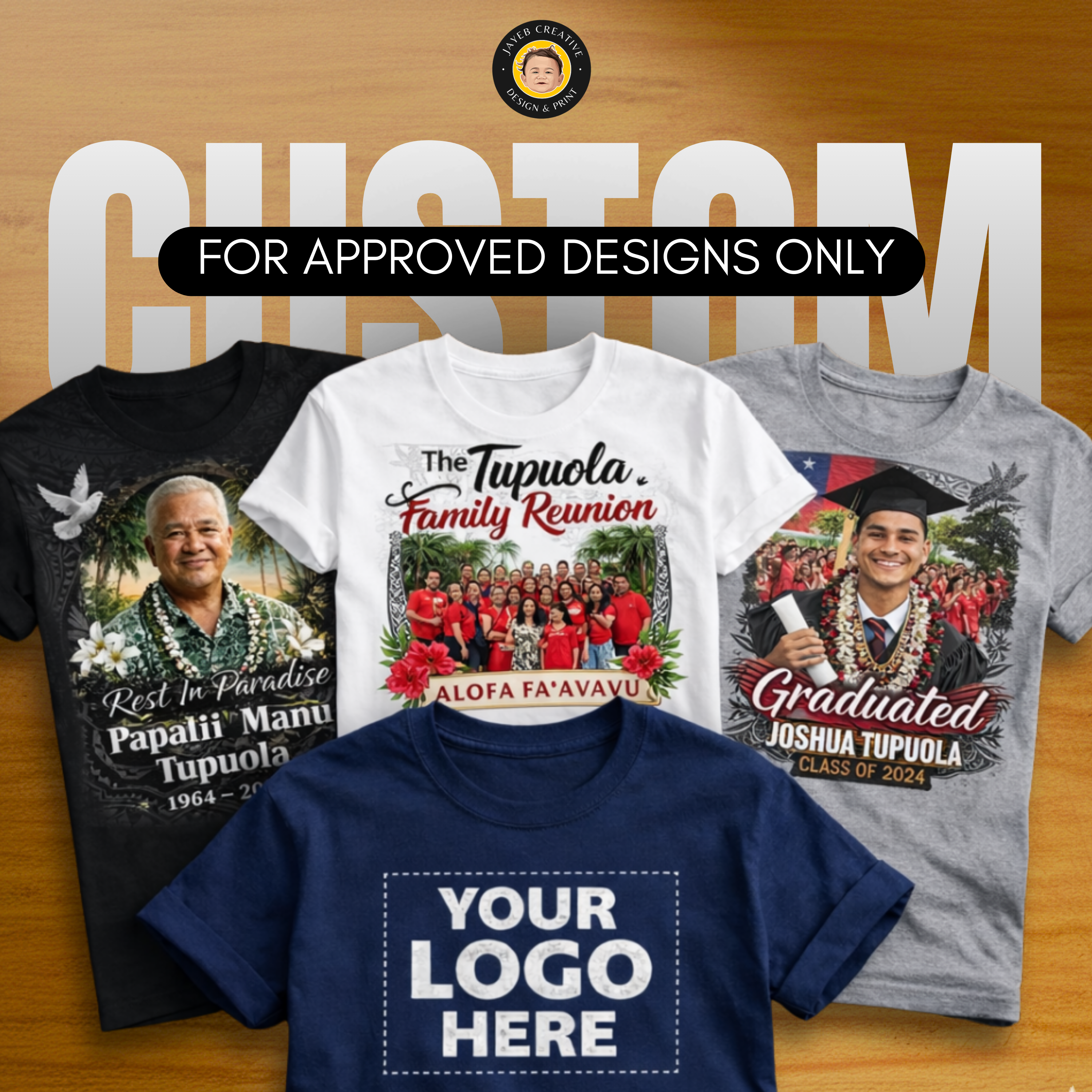 Custom T-Shirt Printing (For Approved Designs Only)