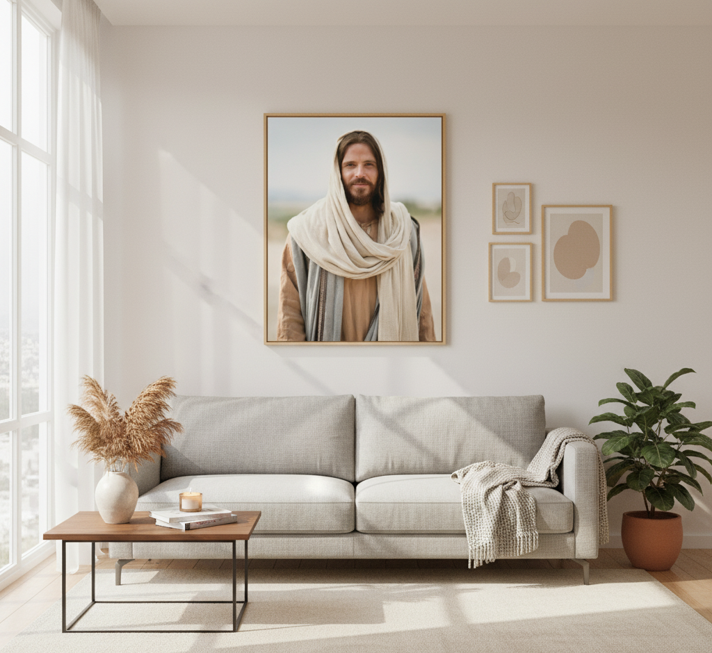 Canvas Portrait - The Savior's Gentle Gaze